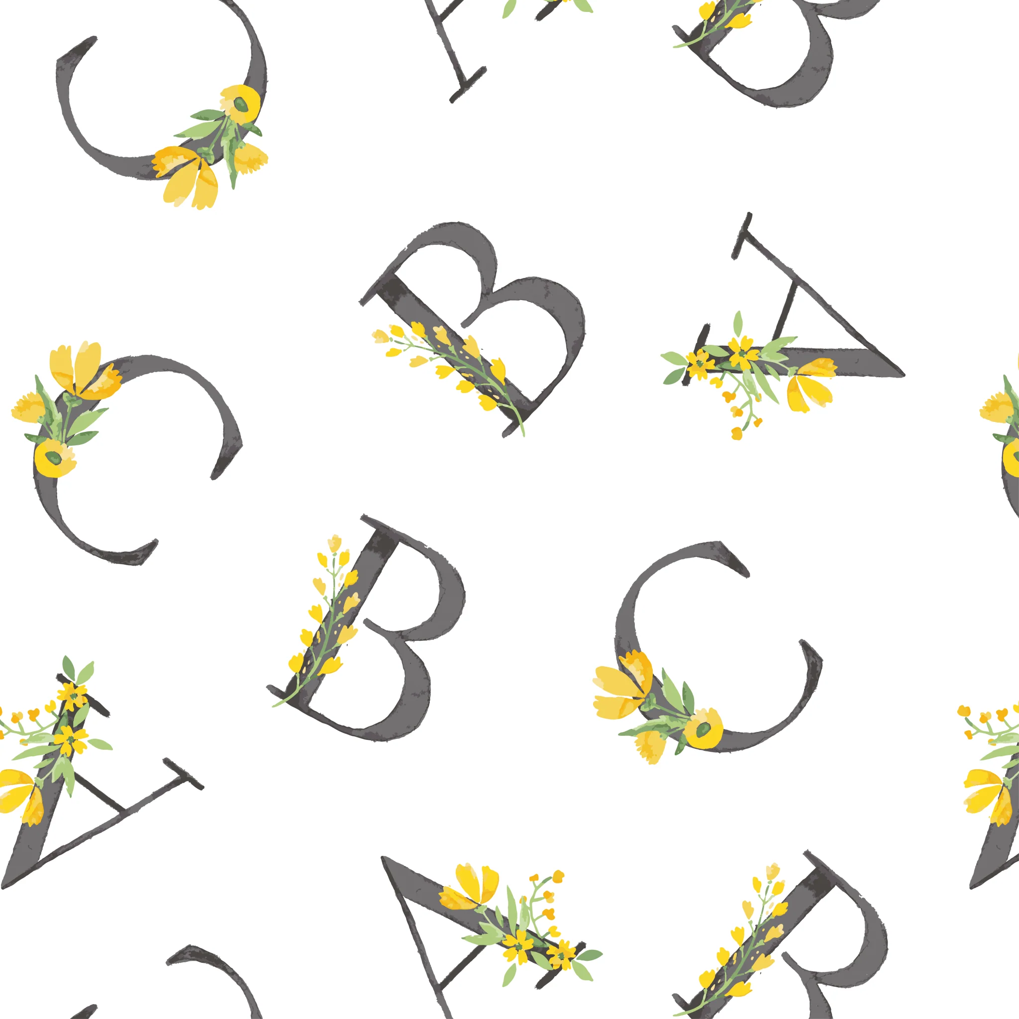 Floral Alphabet Muslin Changing Pad Cover - Image 3