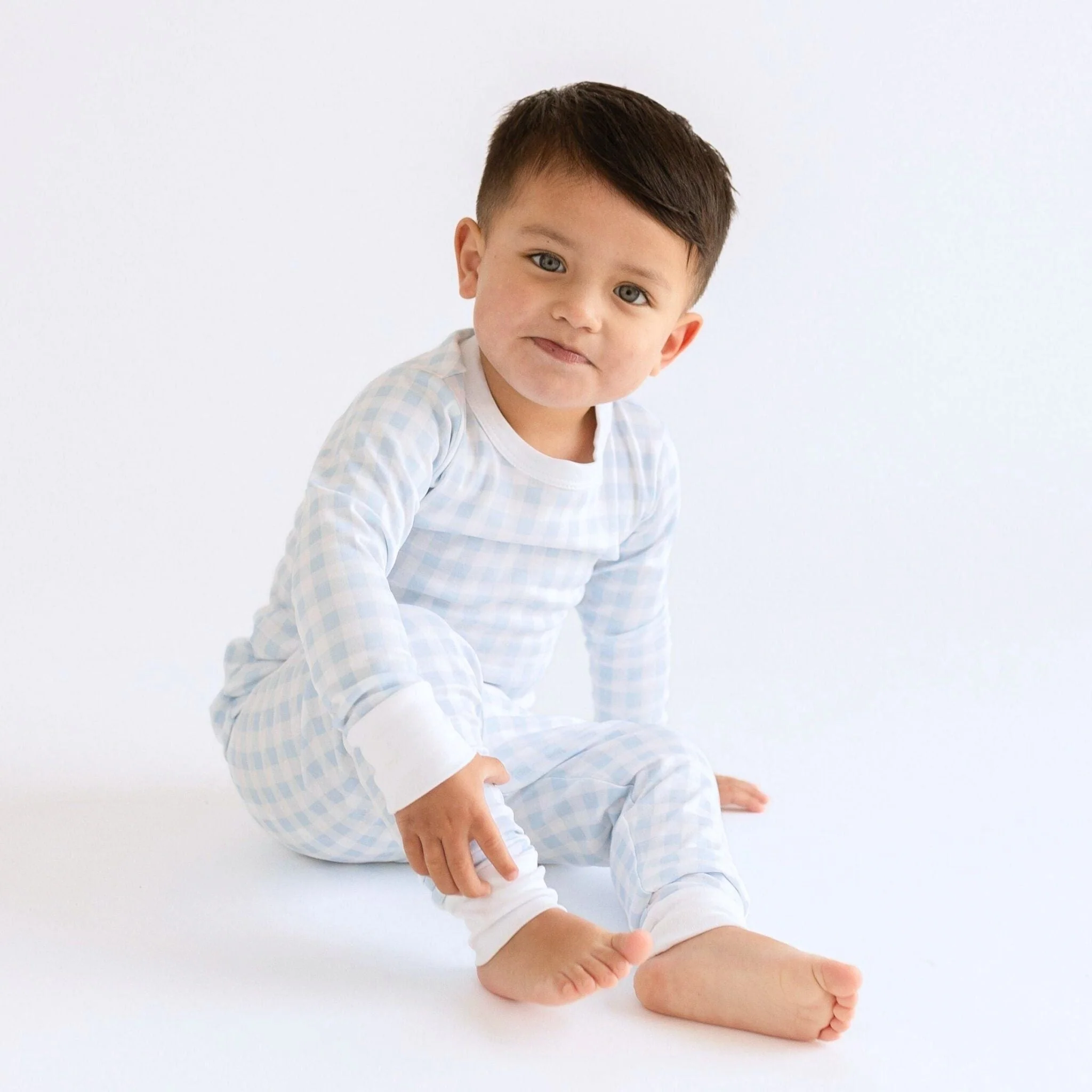 Baby Checks Long Pajamas - Blue - Image 3