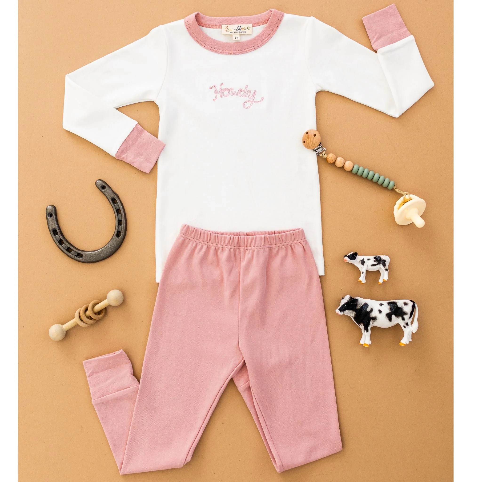 Howdy! Long Pajamas - Dusty Rose by Luna and Arlo - Image 5