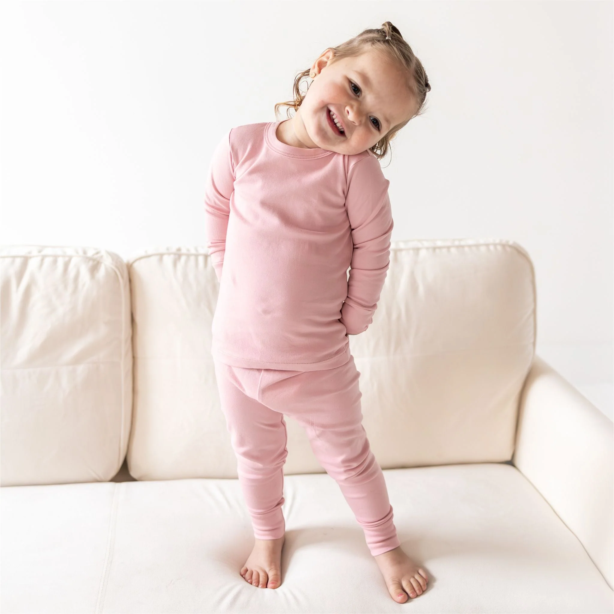 Basics Long Pajamas - Dusty Rose - Image 3