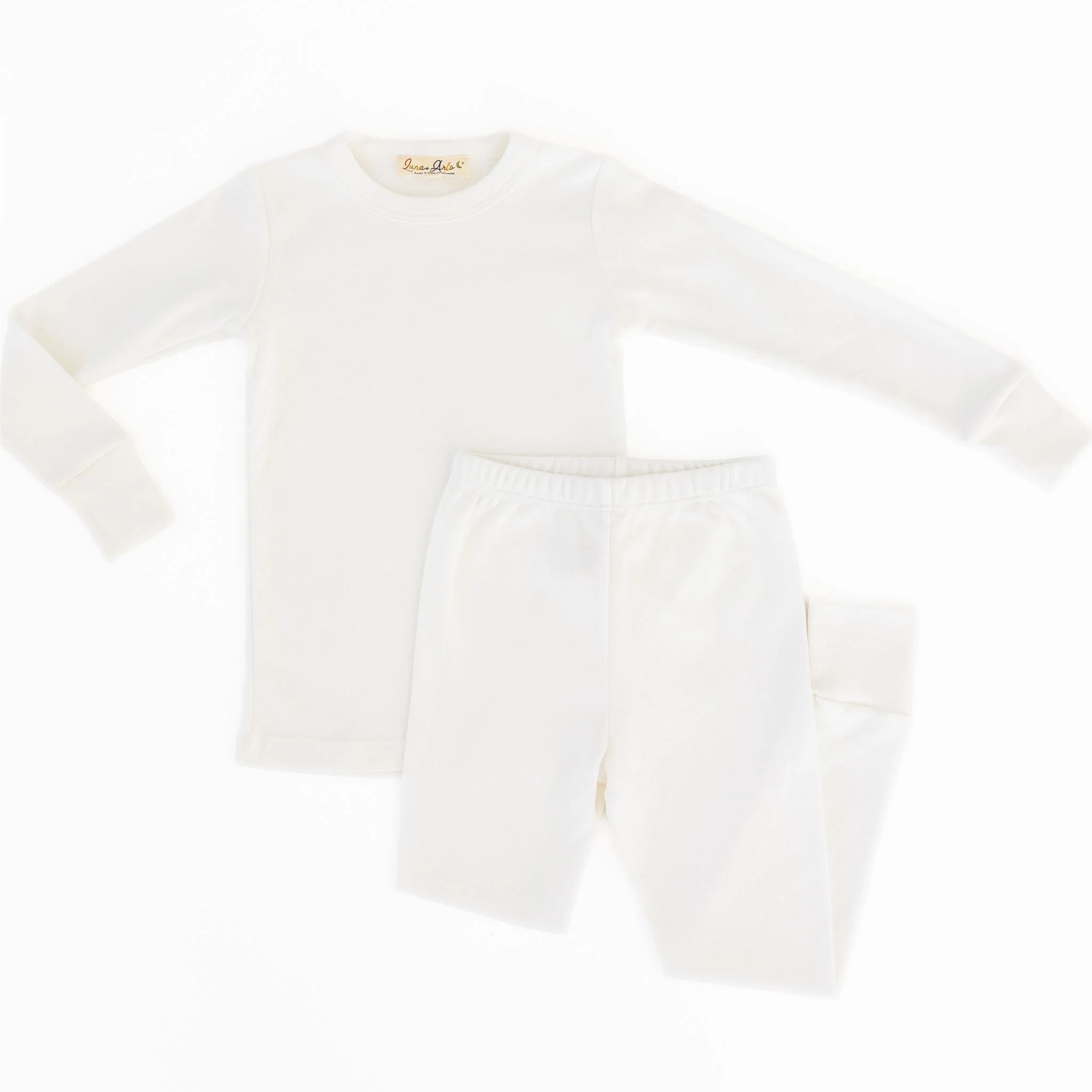 Luna & Arlo Basics Long Pajamas - Ivory - Image 4