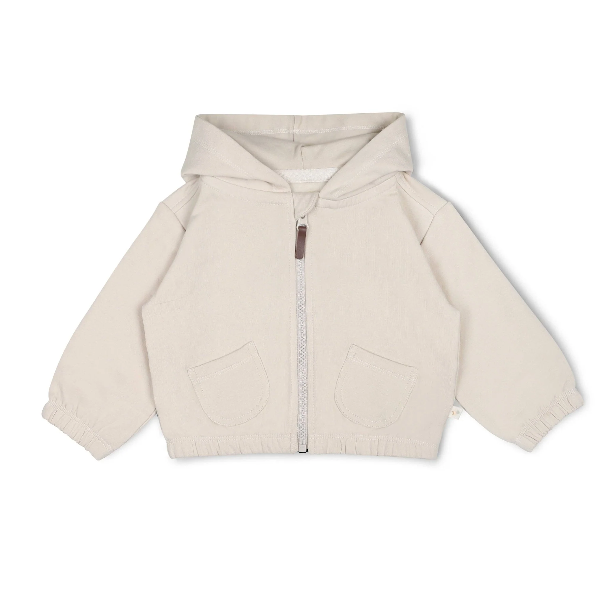 Zip Front Fleece Hooded Jacket - Oat - Image 3