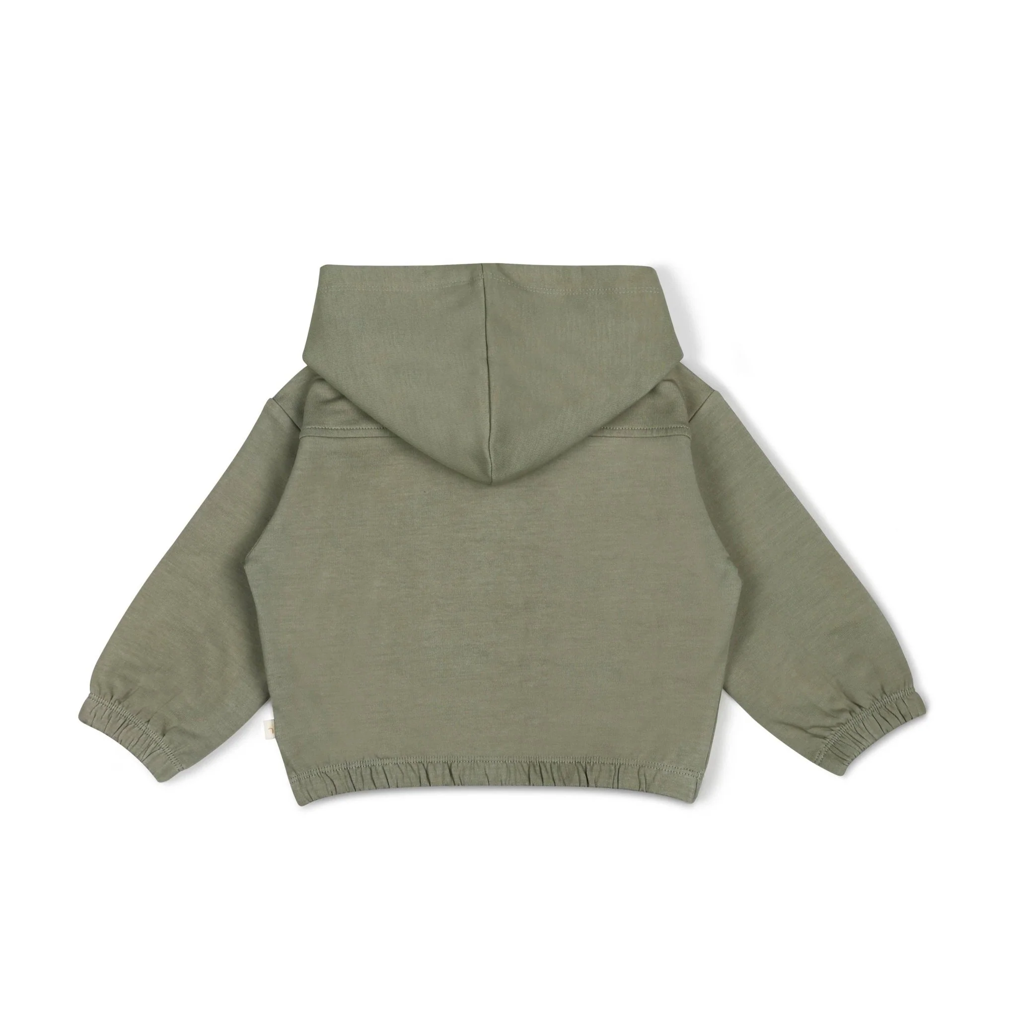 Zip Front Fleece Hooded Jacket - Olive - Image 3