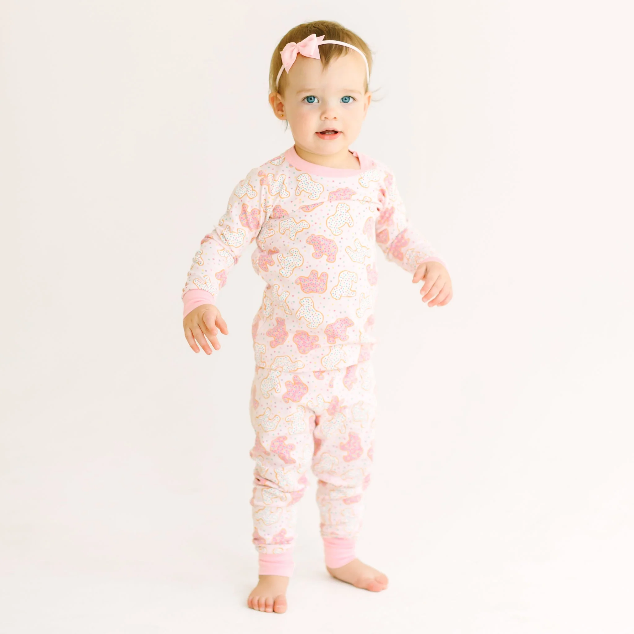 Animal Crackers Long Pajamas - Pink - Image 3
