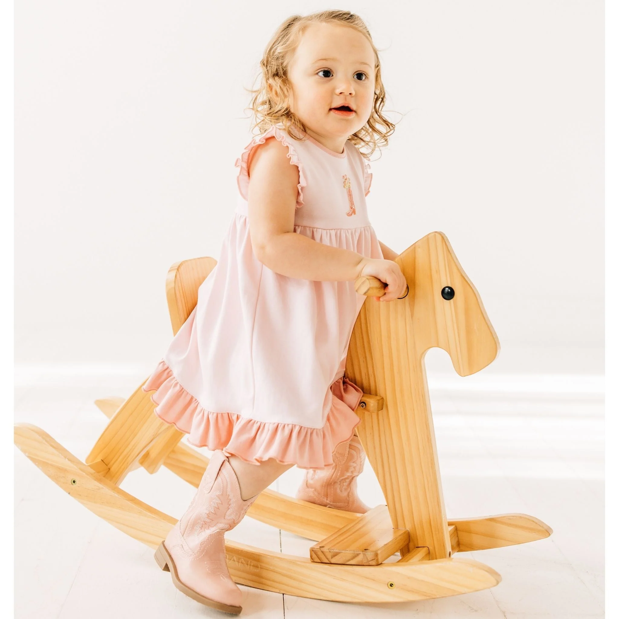 Boots and Blooms Dress - Pink - Image 5