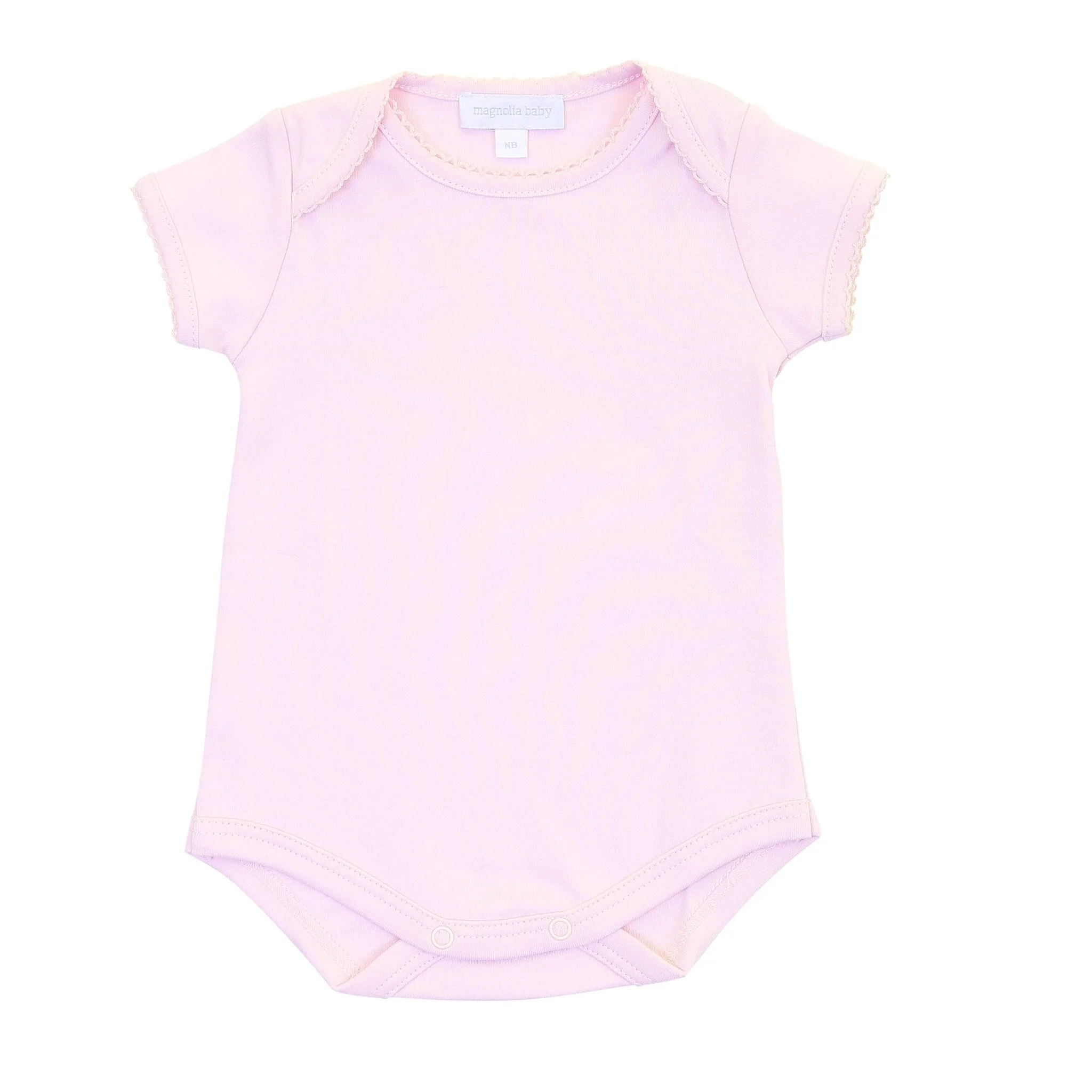 Essentials Solid Short Sleeve Bodysuit - Pink - Image 3