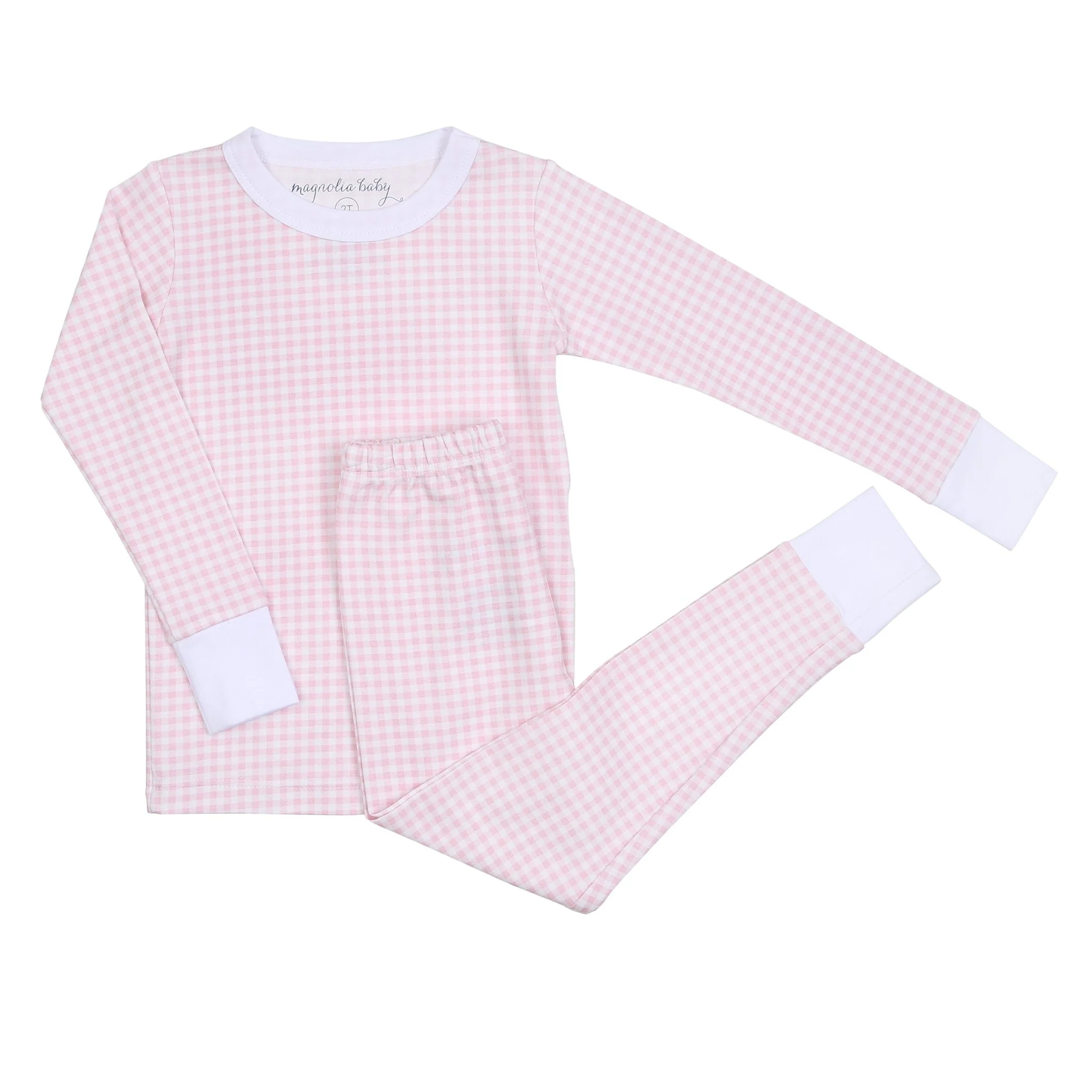 Mini Checks Long Pajamas - Pink - Image 6
