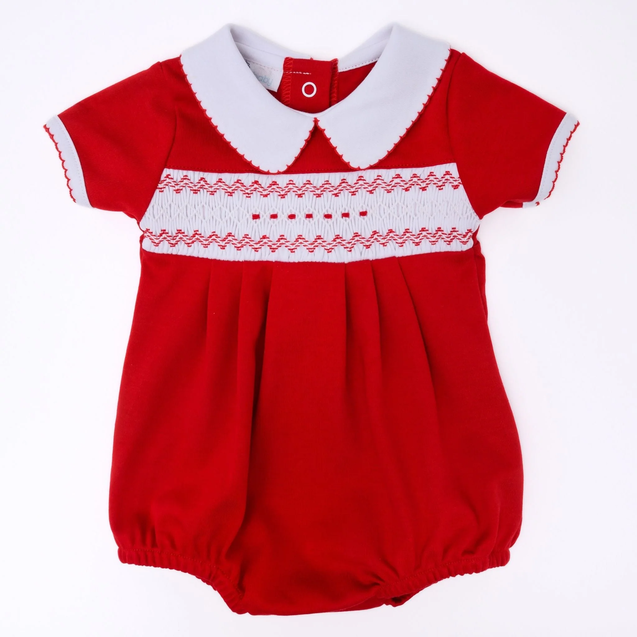 Chris Classics Smocked Short Sleeve Unisex Bubble - Red - Image 3