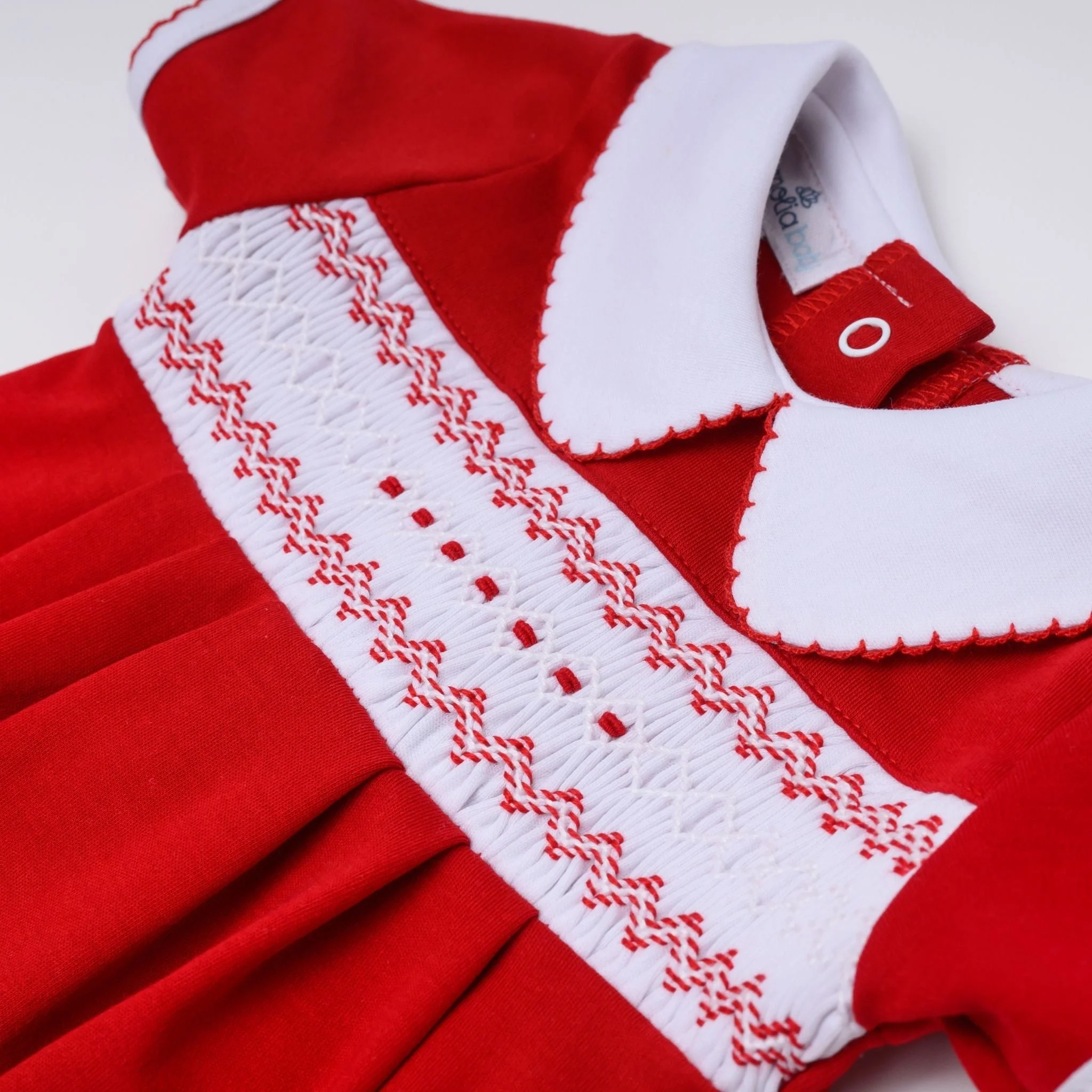 Chris Classics Smocked Short Sleeve Unisex Bubble - Red - Image 4