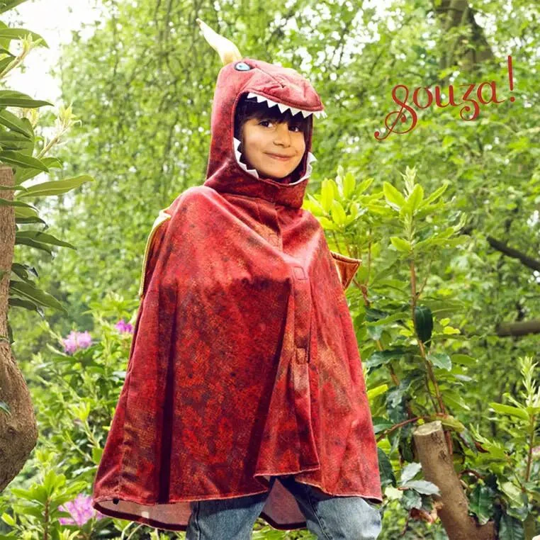 Red Dragon Costume Cape for Kids - Image 3