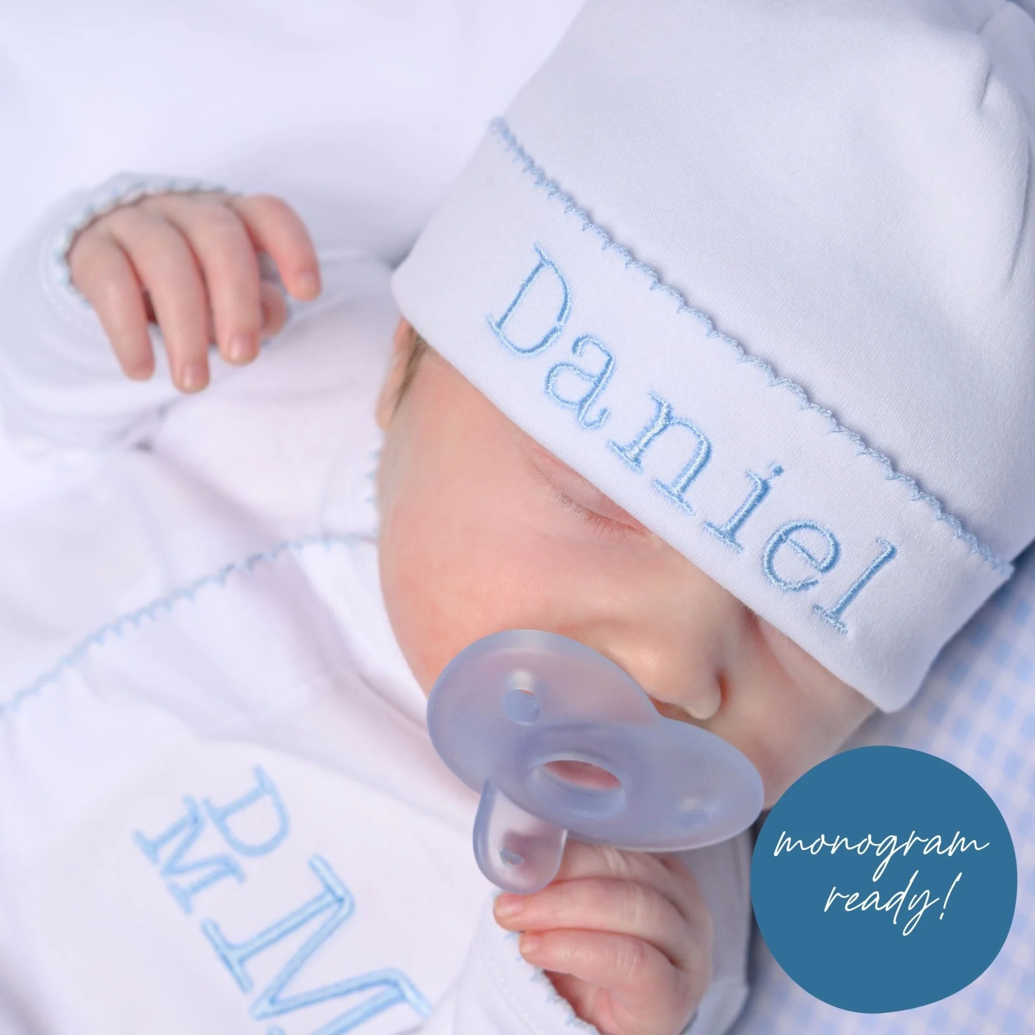 Essentials White Hat with Blue Trim - Image 4