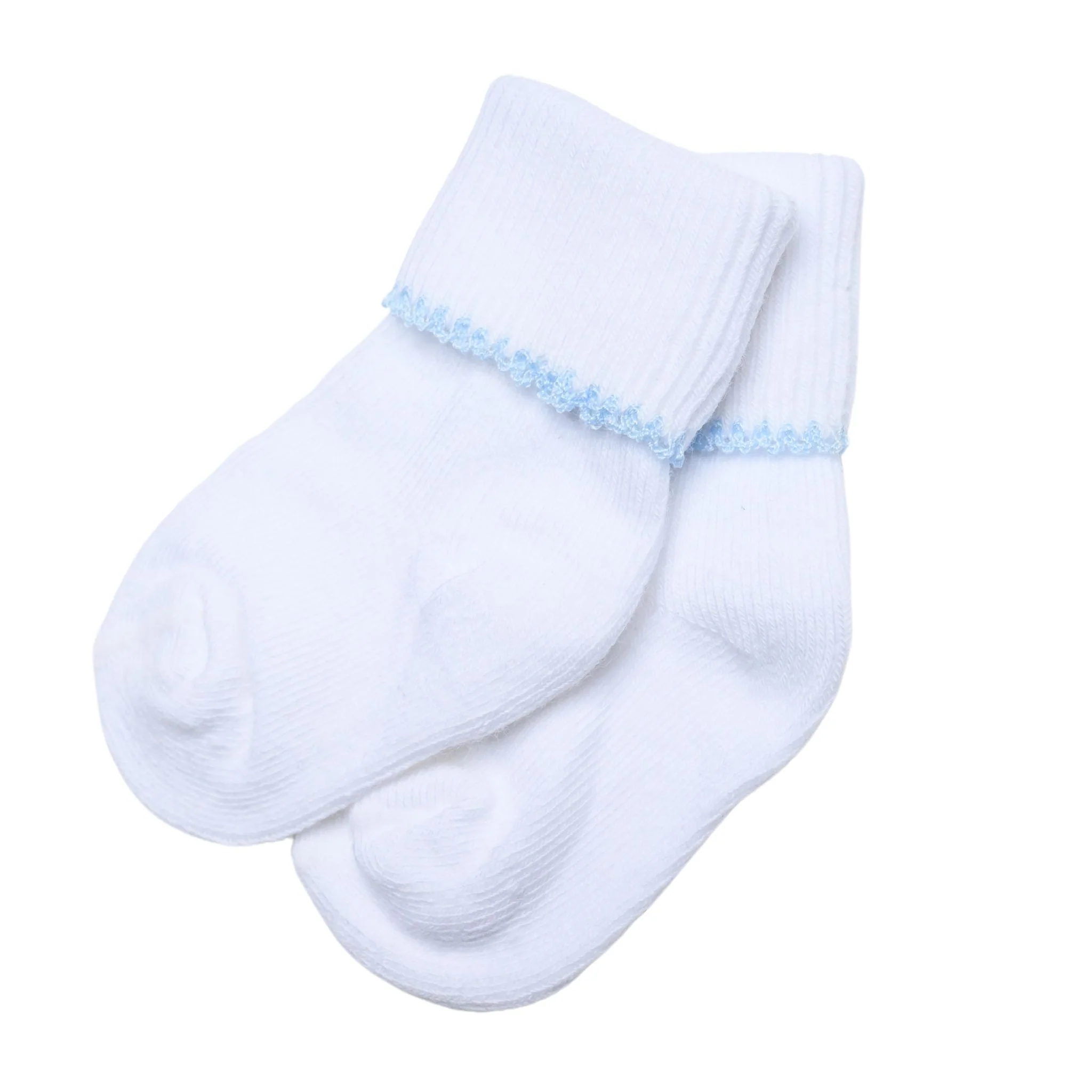 Essentials White Socks - Blue Trim - Image 3