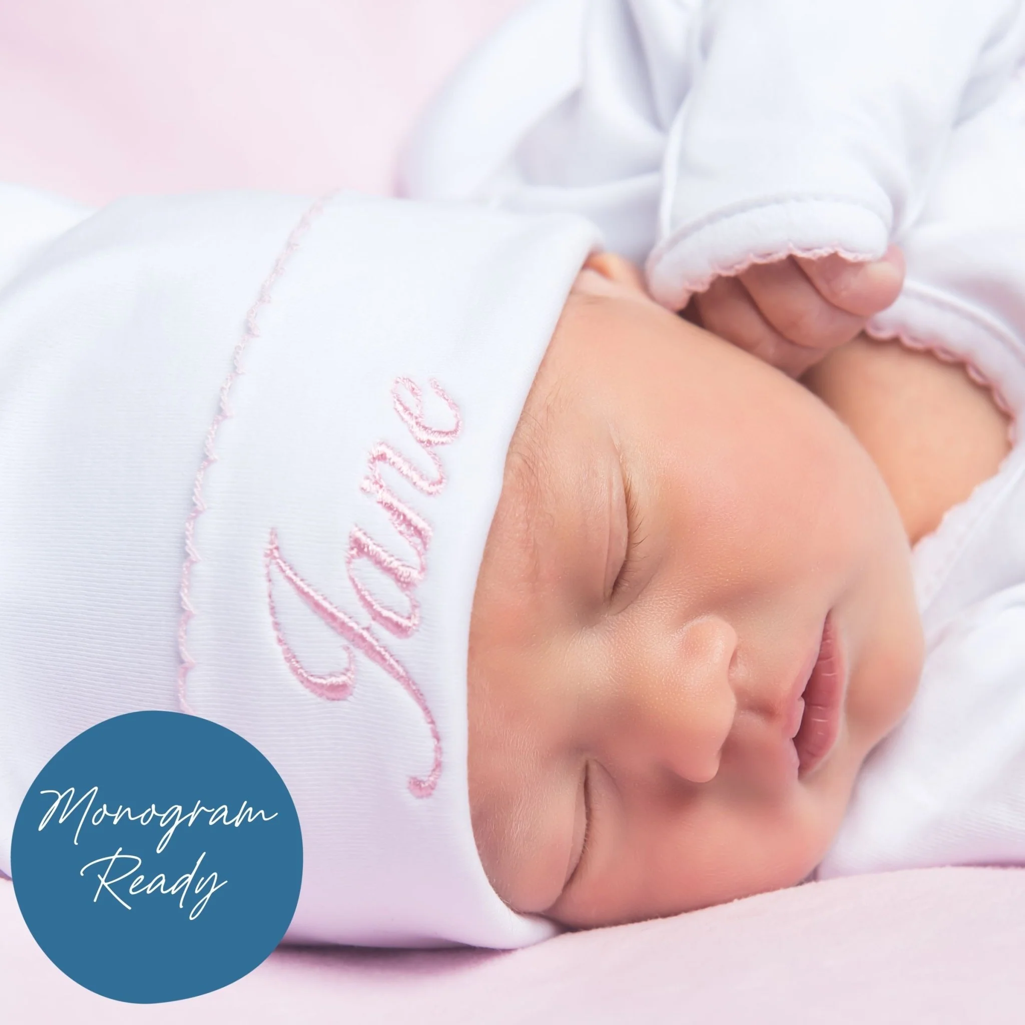 Essentials White Hat with Pink Trim - Image 3