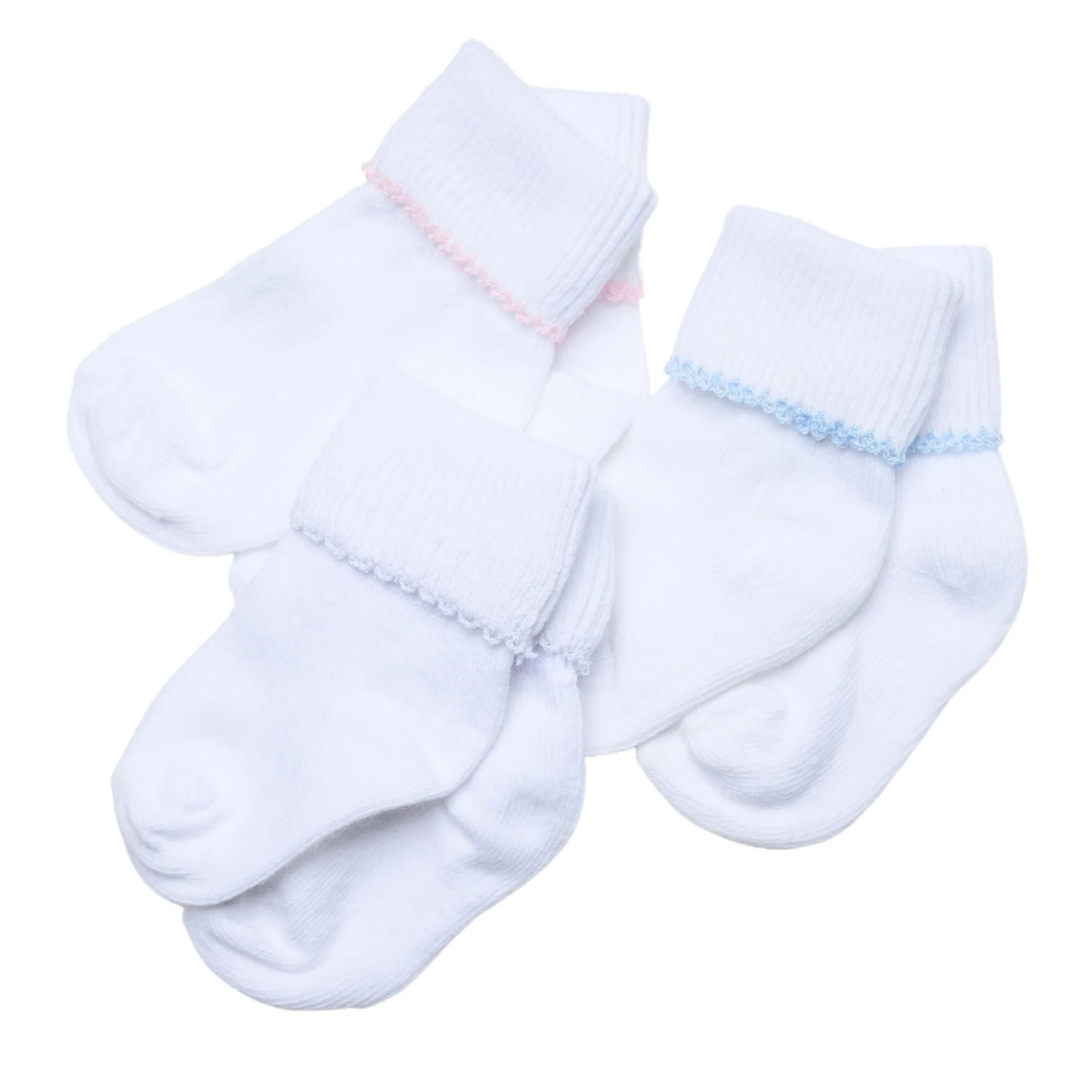 Essentials White Socks - Pink Trim - Image 3