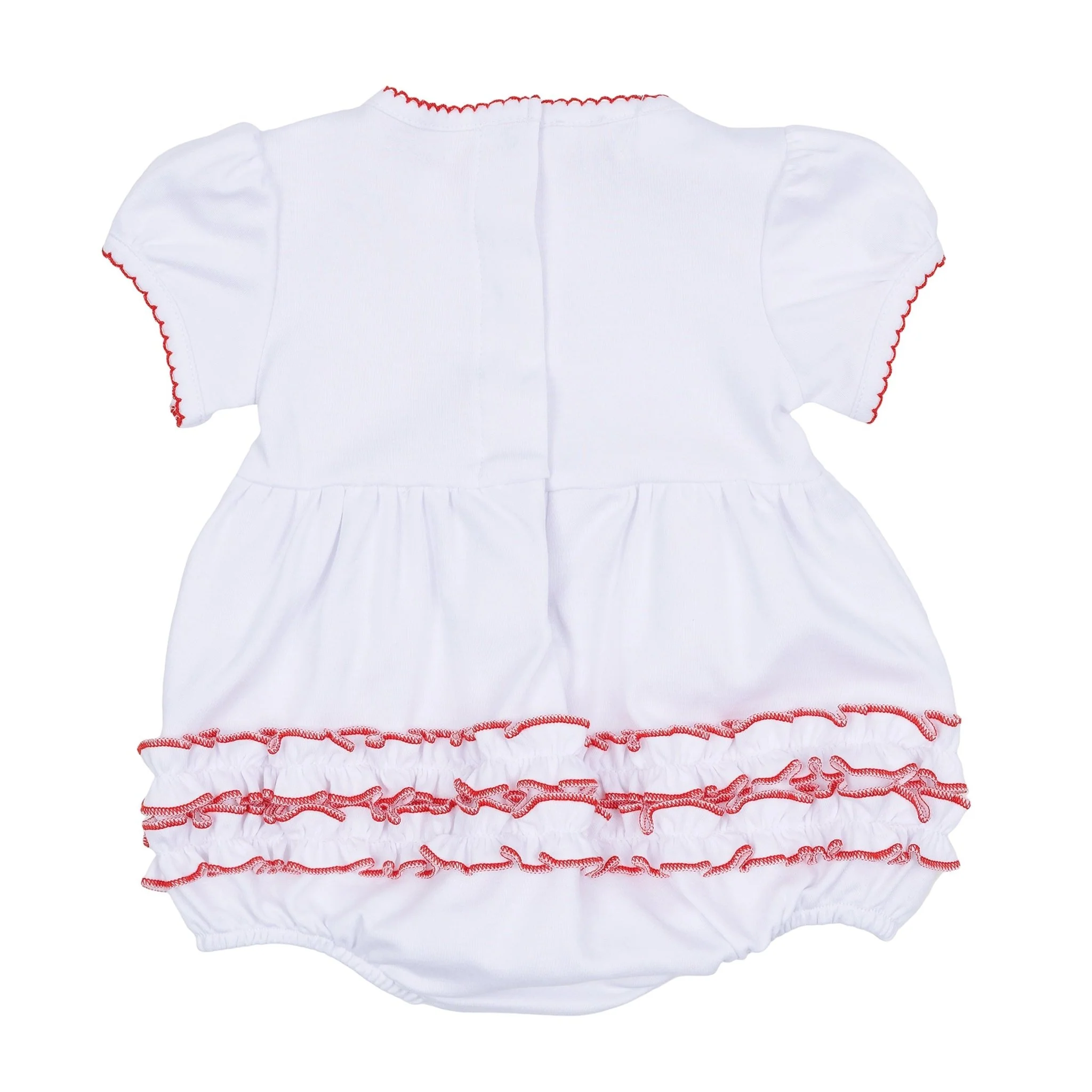 Red and White Essentials Ruffle Short Sleeve Bubble - Image 3